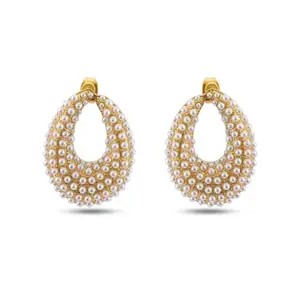 PALMONAS Pearl Covered Stud Earrings for Women - Gift for Girls & Women, Waterproof & Anti Tarnish Earrings