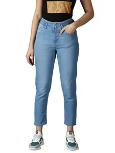 SHOWOFF Women's Stretchable Clean Look Blue Boyfriend Fit Jeans-GZ-5420-2_Blue_30