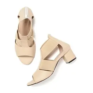 Marc Loire Women's Peep Toes Block Heel Fashion Sandals with Zipper Closure