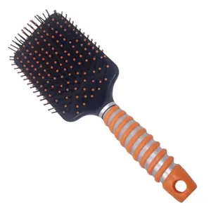 Scarlet Line Large Paddle Brush with Flexible Soft Nylon Ball Tips Bristles for Thick Curly Straight Thin Long Short Wet Dry Hair for Men Women_Orange