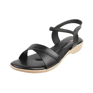 Walkway Womens Synthetic Black Sandals (Size (4 UK (37 EU))