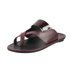 Mochi Mens Leather Wine Slippers (Size (8 UK (42 EU))