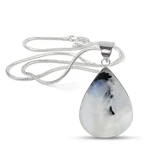 Reiki Crystal Products Rainbow Moonstone Pendant Drop Shape Crystal Stone Pendant