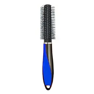 BlackBoss Round Hair Brush for Blow Drying, Styling, Curling, Straighten with Soft Nylon Bristles for Short or Medium Curly Hairs for Women & Men HBR6 (Blue)