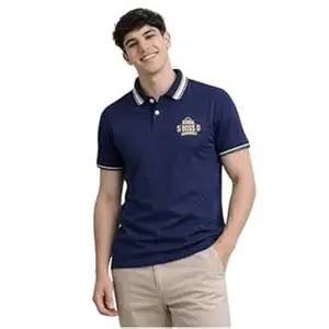 5 BOSS D Mens Cotton Polo T-Shirt | Smart Fit Polo with Embroidered Logo | Casual & Sports Wear Polo T-Shirt for Men