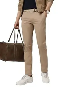 Peter England Men's Skinny Fit Mid Rise Premium Casual Trouser Chinos