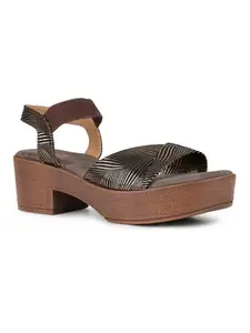 Inc.5 Women Gold Party And Club Wear Embellished Round Platform Heel Sandals Euro-38