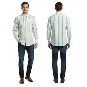 Men's Striped Casual Shirt - Premium Cotton Blend Slim Fit Full Sleeve Shirt for Men, Multi-Colour Pastel Vertical Stripes, Breathable & Easy Iron Stylish Wear.