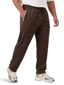 Fflirtygo Mens Straight Fit Track Pants with Zip Pockets | Cotton Joggers Gym | Lower for Men | Sweatpants Sizes Upto 6XL