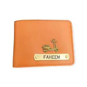 The Unique Gift Studio Customized Wallet for Men | Personalized Wallet with Name Printed | Leather Name Wallet for Men | Customised Gifts for Men |Personalised Mens Purse with Name & Charm Tan Color
