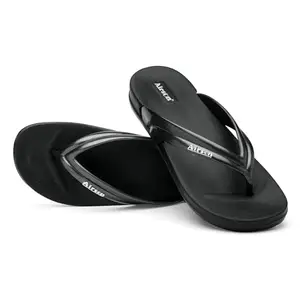 AIRSON Al-3 Women Flip Flop Slippers | Orthopedic, Diabetic, Pregnancy | Soft And Comfortable |Slides, Flip-Flops, Slippers, Chappals | Anti-Skid | For Ladies And Girls, Black, Size_5