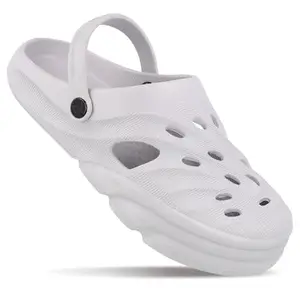 WALKAROO Men's Stylish EVA Clogs | Adjustable Strap |Durable & Comfortable |Perfect Casual Outfit|WC8732 Light Grey