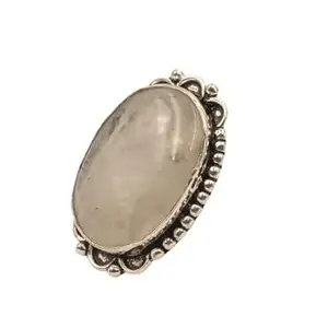 Natural Moonstone Brass Ring Handmade Adjustable Spiritual Fashion Ring Stone of New Beginnings For Women