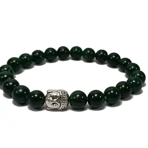 Crystal Green jade Beads Buddha Head Charm Bracelet tone Bracelet for Reiki Healing and Crystal Healing Stone Bracelet