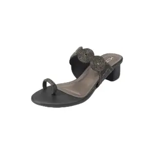Metro Women's Black Open Casual - Heels with Block Heel UK/5 EU/38(40-319)