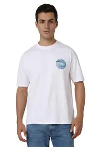 Van Heusen Men's Regular Fit T-Shirt (VDKCEDSFB09479_White