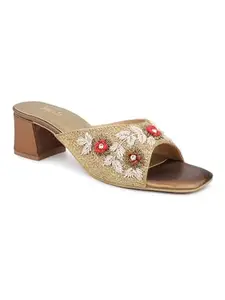 INC.5 Women Antique Ethnic Embellished Block Heels