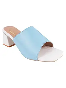 Shoetopia womens Heel-1219 Blue Heeled Sandal - 4 UK (Heel-1219-Blue)