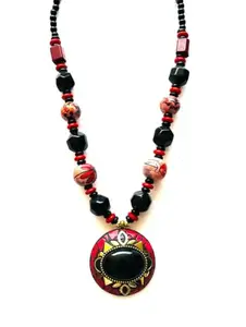 Stylish Designer Multi Coloured Long Necklace for Women & Girls – Trendy Fashion Jewellery, Gift for Special Occasions, Parties & Celebrations (Black)