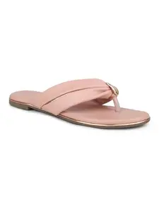 Inc.5 Women Peach Solid Open Toe Flats