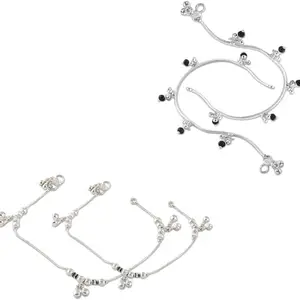 Heer Collection Traditional Trendy Jewellery All Occassions Anklets Payal Pair for Women/Girls Alloy Anklet (Pack of 4)(Combo Payal-106&110-(1PairEach))