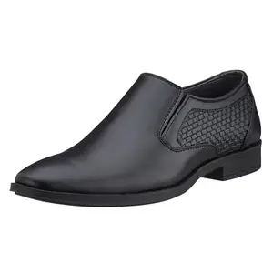 Duke Men Textured Formal Slip ON Shoes Black