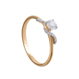 Mia by Tanishq Starlit Heart 14 kt Gold & Diamond Finger Ring (55NOD1FBSRAA032JA000006, 1.477)