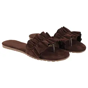 Shoetopia womens ST_NG-65 Brown Flat Sandal - 6 UK (ST_NG-65-Brown-EU39)