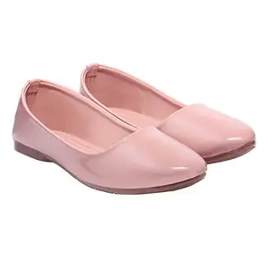 Miss Universe Women's Flat Ballerina Glossy Peach