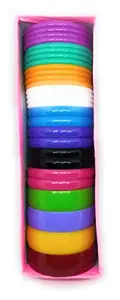 Sai Plastic Bangles for Women's & Girl's(Pack of 28) (Multicolored)
