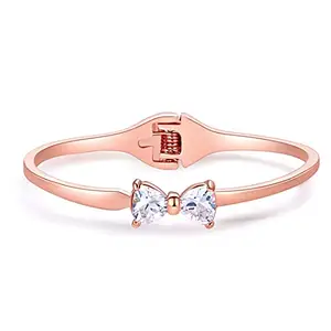 Jewels Galaxy Exclusive Luxuria AAA AD Wonderful 18K Rose Gold Contemporary Charm Bracelet Jewellery For Women & Girls