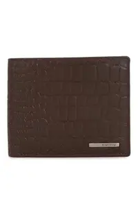 Allen Solly Men Brown Textured Leather Wallet