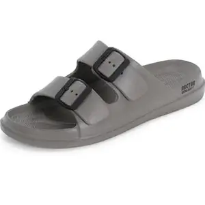 DOCTOR EXTRA SOFT Men's Classic Cushion Sliders/Slippers With Adjustable Buckle Strap For Adult|Comfortable & Lightweight|Stylish & Anti-Skid|Waterproof & Everyday Flip Flops For Gents & Boys D-505