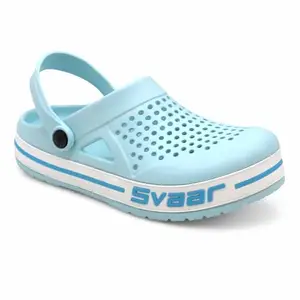 SVAAR Men's Lightweight Comfort Clogs || Breathable Sandals with Adjustable Back Strap for Men & Boys Aqua Blue