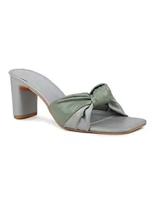 Inc.5 Women Grey Solid Knot Detail Block Heels
