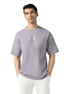 TECHNOSPORT Men Polyester Oversized Striped Crew Neck Half Sleeve T-Shirt with Technocool+, Quick Dry for Gym, Sports and Regular Use
