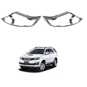 AUTOSMARTLOOK Car Head Light Moulding Chrome For Toyota Fortuner (2016-2017) Type 2