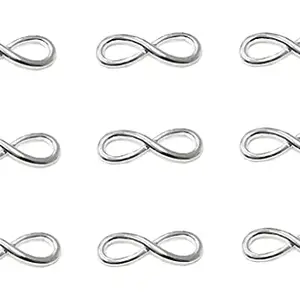 The Bling Stores Infinity Symbol DIY Bracelet Necklace Anklets Connectors Charms Pendants (Antique Silver) 50 pcs
