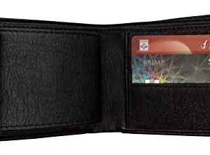 NEXA FASHION Black Artificial Leather Wallet for Mens with Card Album