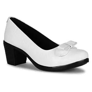 commander shoes High Heel Pump Pull on Shoes for Girls and Women (847 White 8UK)