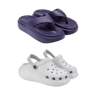 SPORTER Extra Soft Classic Casual wear with Flexibility Technology Flip Flop Combo for Women's/Girl's(6112+1958)(5)