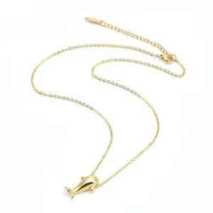 MIAMI pendant necklace chain for women girls Dolphin anti tarnish stainless steel gold stylish Neck Chain | Heart Locket | Modern Design | Birthday Gift Valentine| Aesthetic Jewellery | Accessories