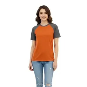 ONE IN NINE Womens Round Neck Half Sleeve Tshirt || Women's Stylish Raglan Tees European Pattern || Classic Comfort Wear for Womens Premium Dual Color || Tshirt Suits for Office,College,Travel,Party