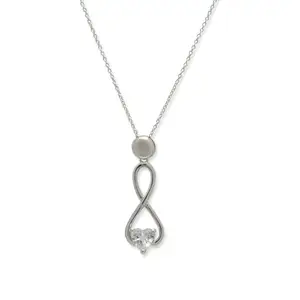 CHIVRI Mystic Flow Infinity Jewel Necklace Pendant Sterling Silver 925 Hallmarked Pendant with AAA Quality Zircons & Silver Chain Rhodium Finish for Enhanced Shine 2g Pendant Ideal for Sensitive Skin