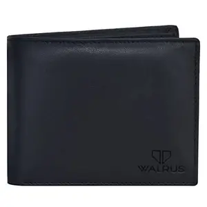 Walrus Blue Color Premium Genuine Leather Bi-Fold Men Wallet