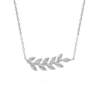 ZALKARI 925 Sterling Silver Olive Leaf Design Pendant | Pendant to Gift Women & Girls | With Certificate of Authenticity and 925 Stamp | 6 Months Warranty*