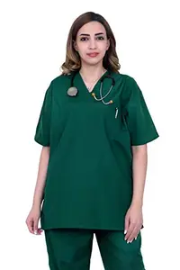 HI - FASHION Women's Polyester HUNTER GREEN Half Sleeve Hospital T-Shirt Pant(HFA25_XXXXX-Large)