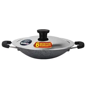 CASTOR iBELL 205 Premium Non-Stick Aluminium Appam Pan with Lid, Appachatty, 200mm, Silver price in India.