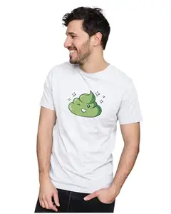 Men's & Women's Regular Fit T-Shirt Just Be Happy - Smile 100% Cotton Unise T-Shirt White|Female4XL(WASABI17-White 4XL Men GoalAT,)