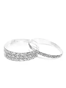 Priyaasi Silver-Plated Trendy Bangles for Women and Girls(Silver)